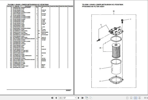 Tadano Telescopic Truck Crane TS 55M 1 20400 Lower Mitsubishi KC FE567B6K Parts Catalog 2