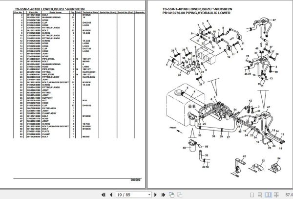 Tadano Telescopic Truck Crane TS 55M 1 40100 Lower Isuzu NKR58E2N Parts Catalog 2