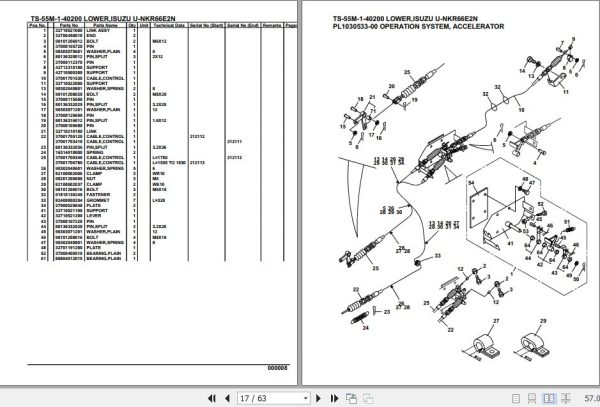 Tadano Telescopic Truck Crane TS 55M 1 40200 Lower Isuzu U NKR66E2N Parts Catalog 2