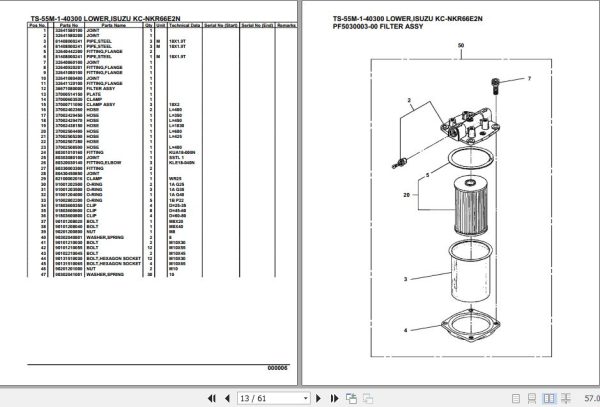 Tadano Telescopic Truck Crane TS 55M 1 40300 Lower Isuzu KC NKR66E2N Parts Catalog 2
