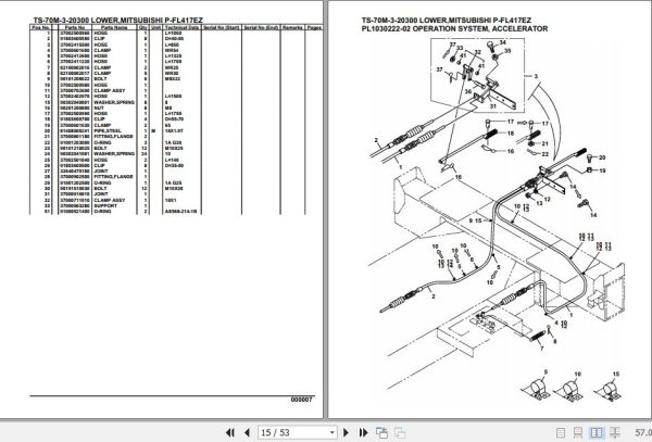 Tadano Telescopic Truck Crane TS 70M 3 20300 Lower Mitsubishi P FL417EZ Parts Catalog 2