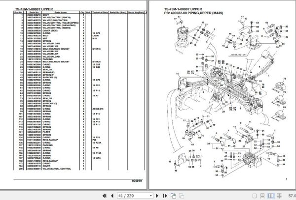 Tadano Telescopic Truck Crane TS 75M 1 00007 Upper Parts Catalog 2
