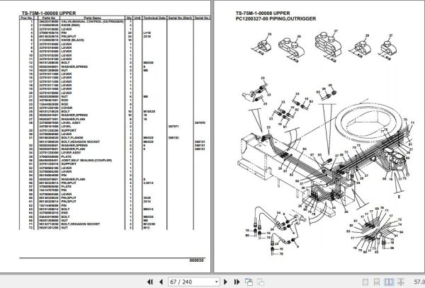 Tadano Telescopic Truck Crane TS 75M 1 00008 Upper Parts Catalog 2