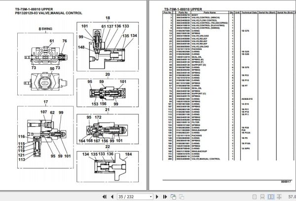 Tadano Telescopic Truck Crane TS 75M 1 00010 Upper Parts Catalog 2