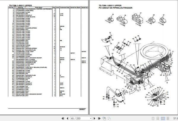 Tadano Telescopic Truck Crane TS 75M 1 00011 Upper Parts Catalog 2