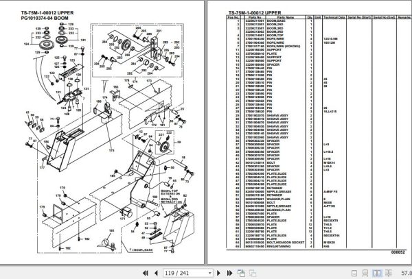 Tadano Telescopic Truck Crane TS 75M 1 00012 Upper Parts Catalog 2