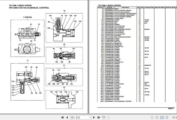 Tadano Telescopic Truck Crane TS 75M 1 00023 Upper Parts Catalog 2