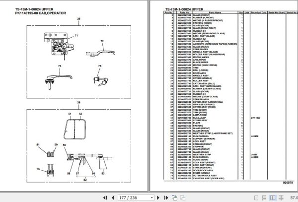 Tadano Telescopic Truck Crane TS 75M 1 00024 Upper Parts Catalog 2
