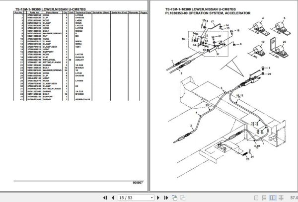 Tadano Telescopic Truck Crane TS 75M 1 10300 Lower Nissan U CM87BS Parts Catalog 2