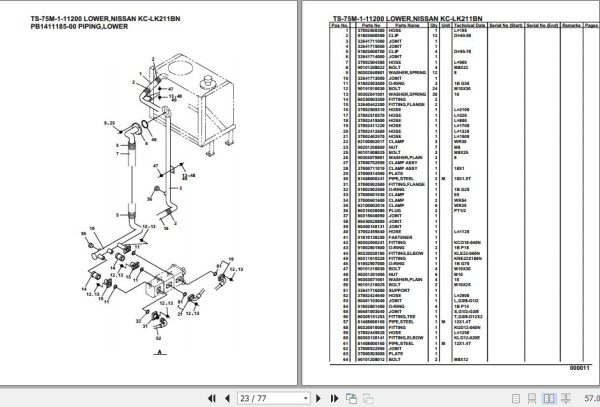 Tadano Telescopic Truck Crane TS 75M 1 11200 Lower Nissan KC LK211BN Parts Catalog 2