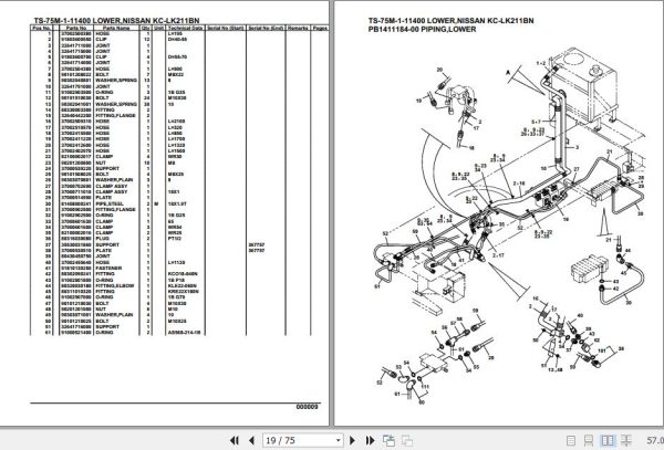 Tadano Telescopic Truck Crane TS 75M 1 11400 Lower Nissan KC LK211BN Parts Catalog 2