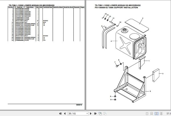 Tadano Telescopic Truck Crane TS 75M 1 12000 Lower Nissan KK MK252BHQ5 Parts Catalog 2