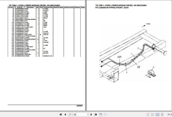 Tadano Telescopic Truck Crane TS 75M 1 12200 Lower Nissan Diesel KK MK25ABH Parts Catalog 2