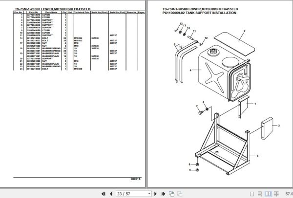 Tadano Telescopic Truck Crane TS 75M 1 20500 Lower Mitsubishi FK415FLB Parts Catalog 2