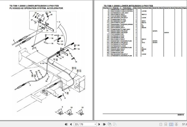 Tadano Telescopic Truck Crane TS 75M 1 20900 Lower Mitsubishi U FK617EB Parts Catalog 2