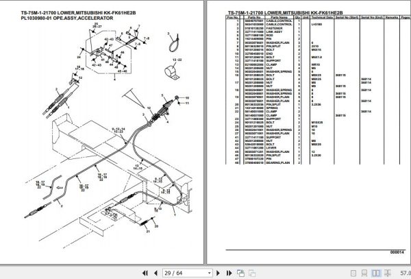 Tadano Telescopic Truck Crane TS 75M 1 21700 Lower Mitsubishi KK FK61HE2B Parts Catalog 2