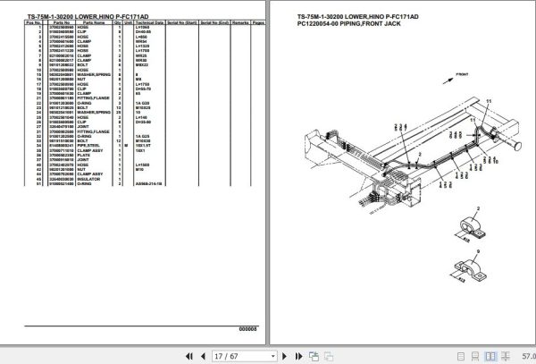 Tadano Telescopic Truck Crane TS 75M 1 30200 Lower Hino P FC171AD Parts Catalog 2