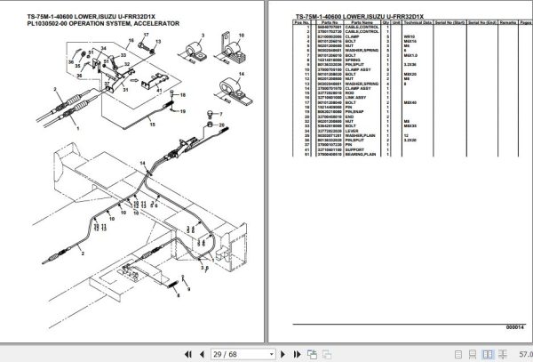 Tadano Telescopic Truck Crane TS 75M 1 40600 Lower Isuzu U FRR32D1X Parts Catalog 2
