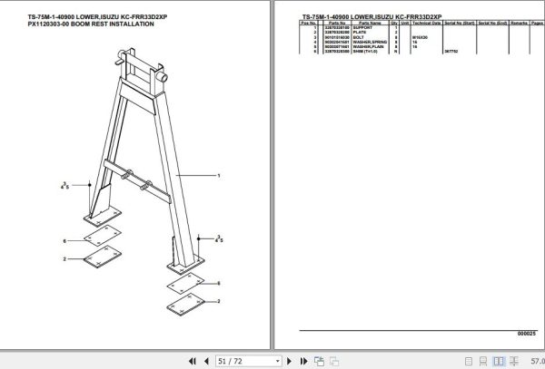 Tadano Telescopic Truck Crane TS 75M 1 40900 Lower Isuzu KC FRR33D2XP Parts Catalog 2
