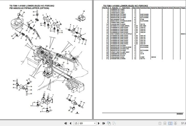Tadano Telescopic Truck Crane TS 75M 1 41000 Lower Isuzu KC FSR33K2 Parts Catalog 2
