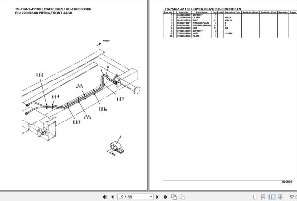 Tadano Telescopic Truck Crane TS 75M 1 41100 Lower Isuzu KC FRR33D3XN Parts Catalog 2