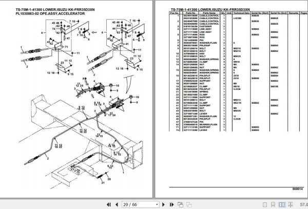 Tadano Telescopic Truck Crane TS 75M 1 41300 Lower Isuzu KK FRR35D3XN Parts Catalog 2