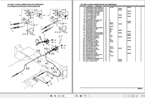 Tadano Telescopic Truck Crane TS 75M 1 41400 Lower Isuzu KK FRR35D4X Parts Catalog 2