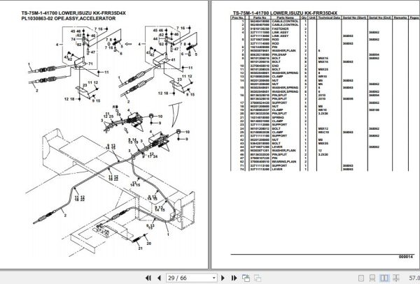 Tadano Telescopic Truck Crane TS 75M 1 41700 Lower Isuzu KK FRR35D4X Parts Catalog 2