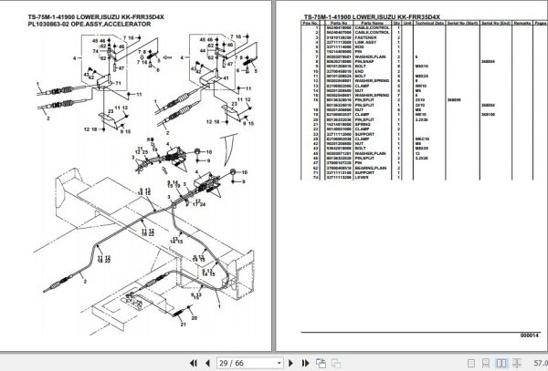Tadano Telescopic Truck Crane TS 75M 1 41900 Lower Isuzu KK FRR35D4X Parts Catalog 2