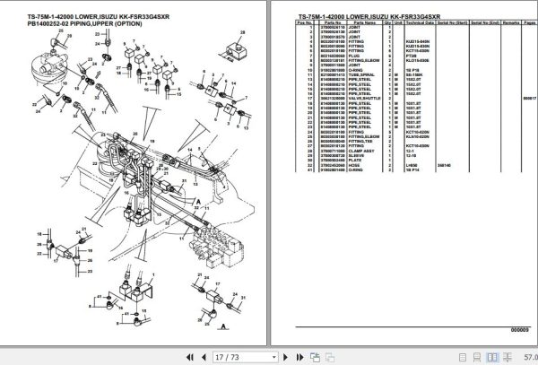 Tadano Telescopic Truck Crane TS 75M 1 42000 Lower Isuzu KK FSR33G4SXR Parts Catalog 2