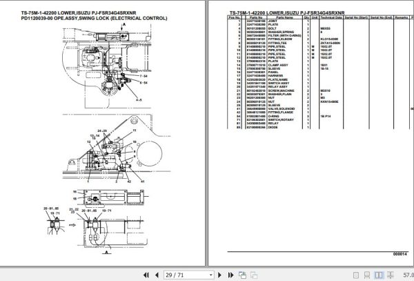 Tadano Telescopic Truck Crane TS 75M 1 42200 Lower Isuzu PJ FSR34G4SRXNR Parts Catalog 2