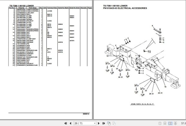 Tadano Telescopic Truck Crane TS 75M 1 90100 Lower Parts Catalog 2