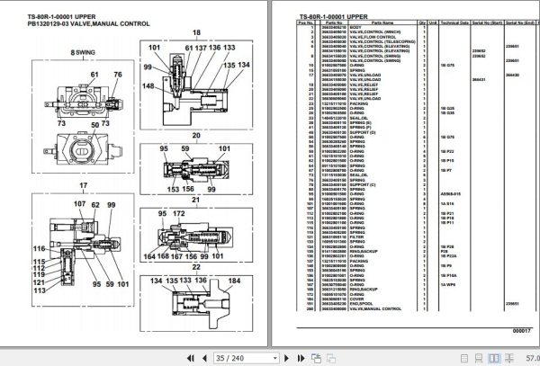 Tadano Telescopic Truck Crane TS 80R 1 00001 Upper Parts Catalog 2