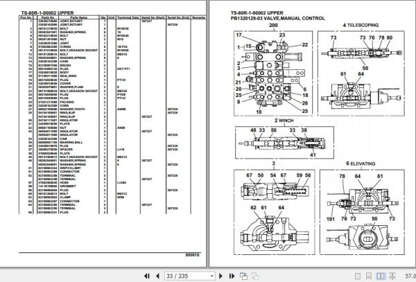 Tadano Telescopic Truck Crane TS 80R 1 00002 Upper Parts Catalog 2