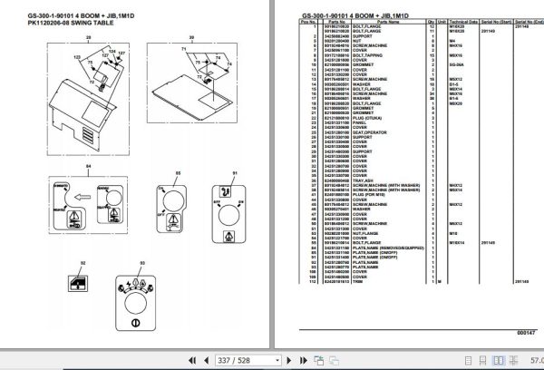 Tadano Truck Crane GS 300 1 90101 4 Boom Jib 1M1D Parts Catalog 2