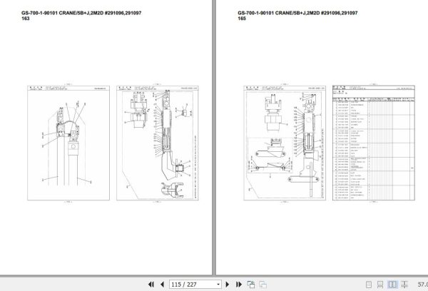 Tadano Truck Crane GS 700 1 90101 Crane 5B J 2M2D 291096 291097 Parts Catalog 2