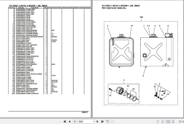 Tadano Truck Crane GT 250C 1 90101 4 Boom Jib 2M2D Parts Catalog 2