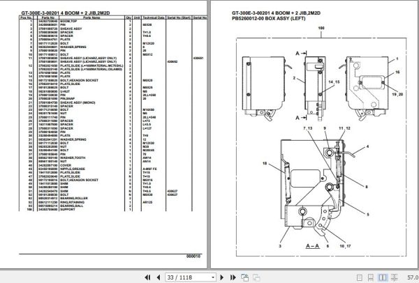 Tadano Truck Crane GT 300E 3 00201 4 Boom 2 Jib 2M2D Parts Catalog 2