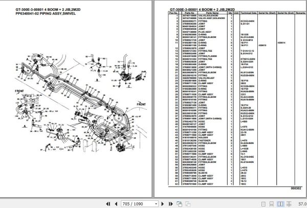 Tadano Truck Crane GT 300E 3 00801 4 Boom 2 Jib 2M2D Parts Catalog 2