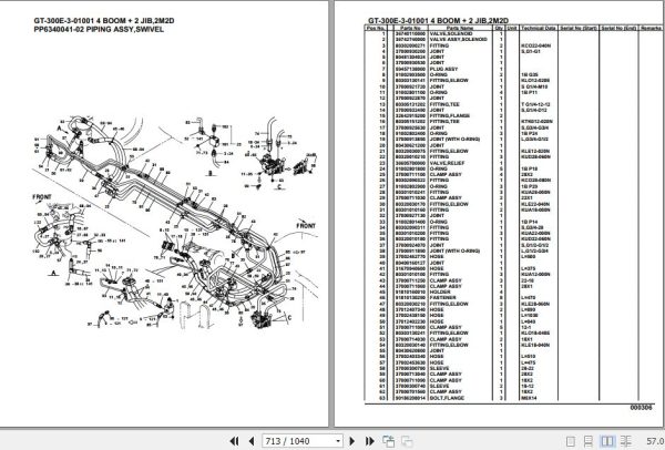 Tadano Truck Crane GT 300E 3 01001 4 Boom 2 Jib 2M2D Parts Catalog 2