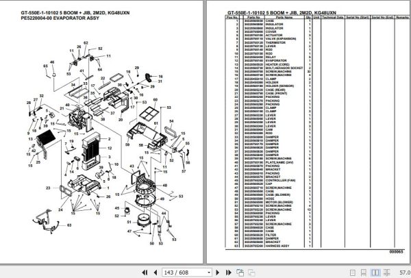 Tadano Truck Crane GT 550E 1 10102 5 Boom Jib 2M2D KG48UXN Parts Catalog 2