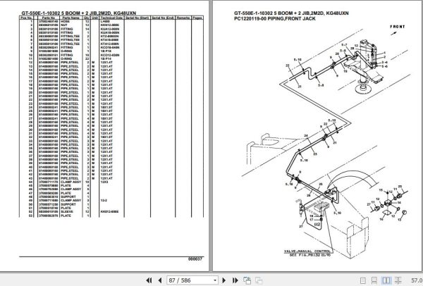 Tadano Truck Crane GT 550E 1 10302 5 Boom 2 Jib 2M2D KG48UXN Parts Catalog 2