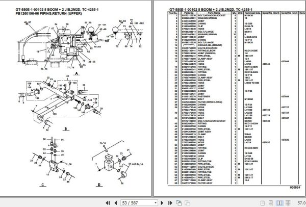Tadano Truck Crane GT 550E 1 TC 4255 1 00102 5 Boom 2 Jib 2M2D Parts Catalog 2