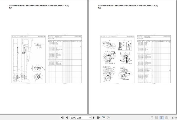 Tadano Truck Crane GT 550E 2 TC 4255 2 B0101 5 Boom 2 Jib 2M2D Parts Catalog 2
