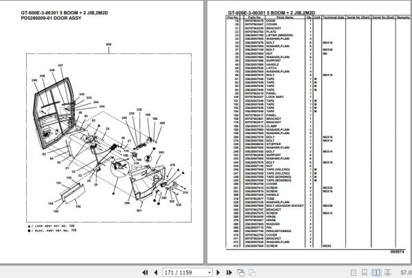 Tadano Truck Crane GT 600E 3 00301 5 Boom 2 Jib 2M2D Parts Catalog 2