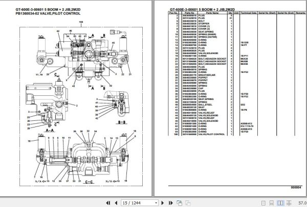 Tadano Truck Crane GT 600E 3 00601 5 Boom 2 Jib 2M2D Parts Catalog 2