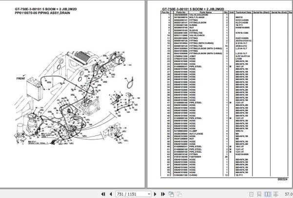 Tadano Truck Crane GT 750E 3 00101 5 Boom 2 Jib 2M2D Parts Catalog 2