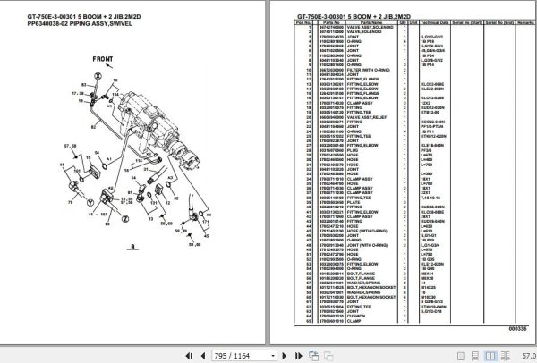 Tadano Truck Crane GT 750E 3 00301 5 Boom 2 Jib 2M2D Parts Catalog 2