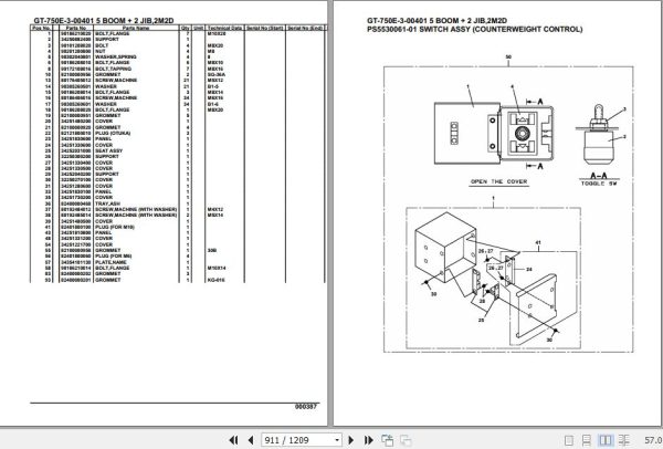Tadano Truck Crane GT 750E 3 00401 5 Boom 2 Jib 2M2D Parts Catalog 2