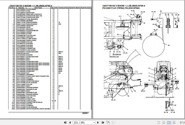Tadano Truck Crane KF90 4 33037190102 5 Boom 2 Jib 2M2D Parts Catalog 2